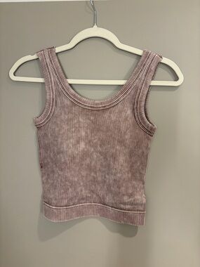 Zenana- Ribbed Tank Top in Mocha color.